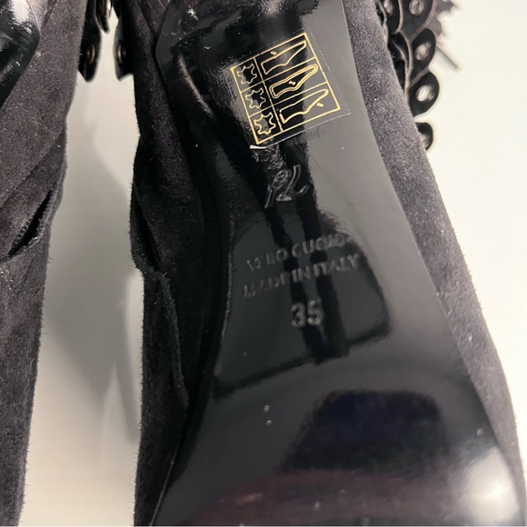 3.1 Philip Lim Womens Black Suede Leather Fringe Tassel Booties Size 35 US 4.5 - Picture 14 of 16